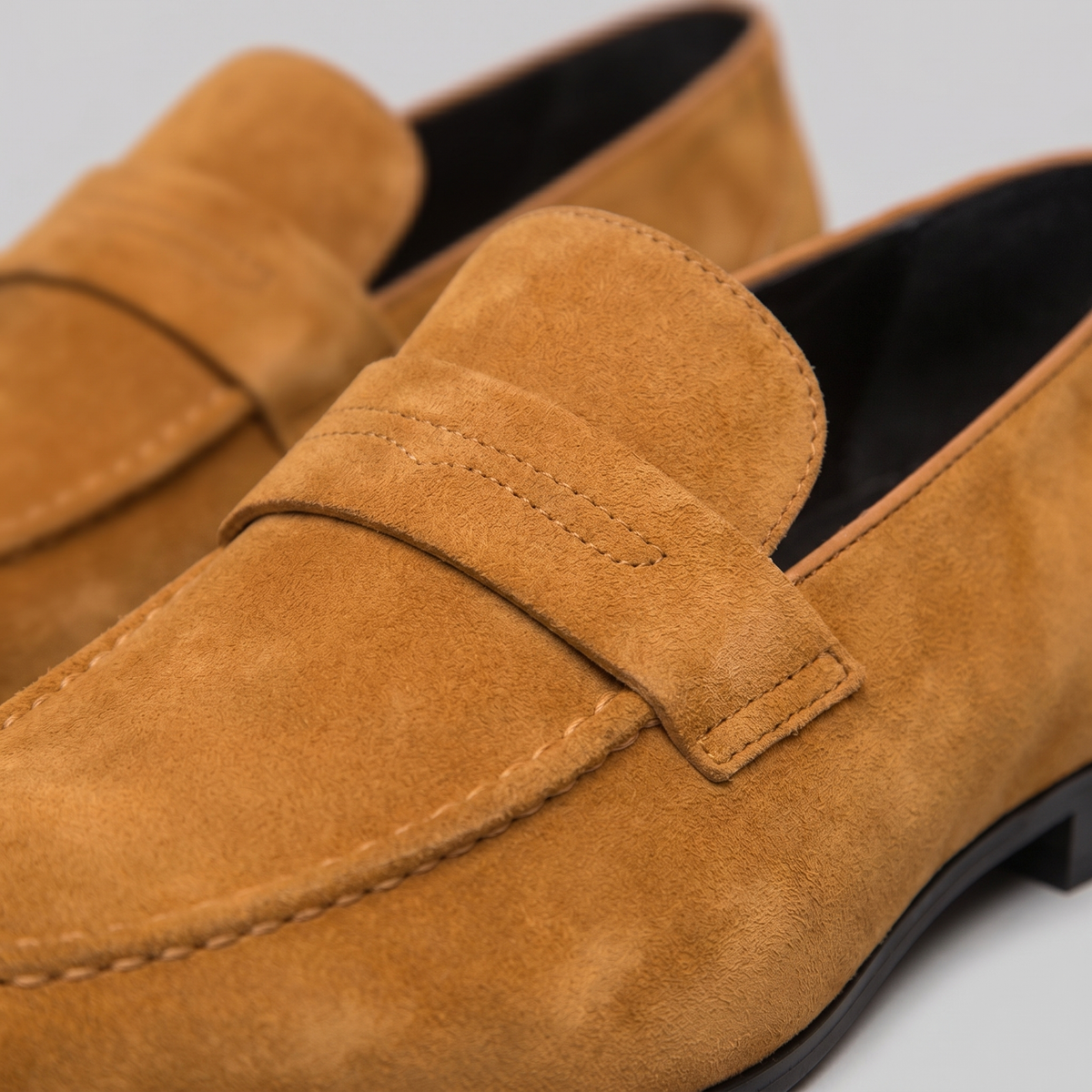 Men's Stacked Suede Penny Loafers