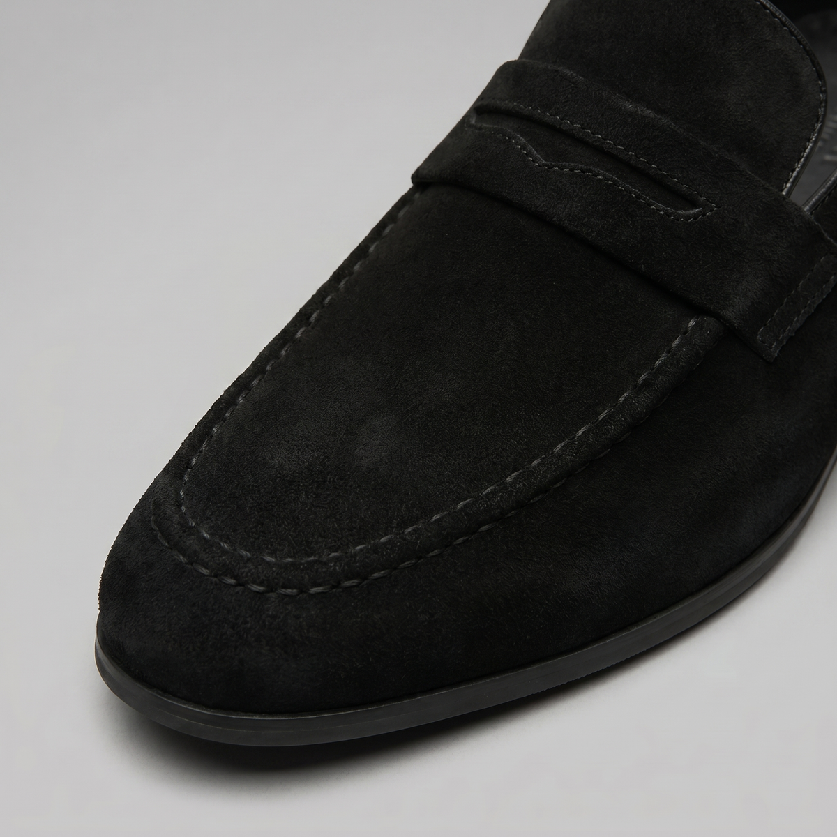 Men's Stacked Suede Penny Loafers