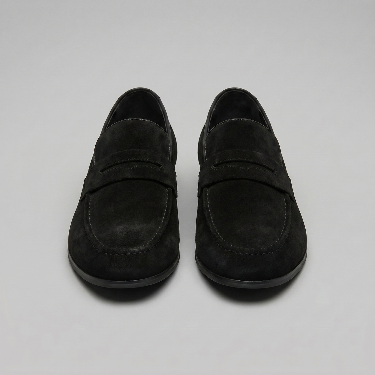Men's Stacked Suede Penny Loafers