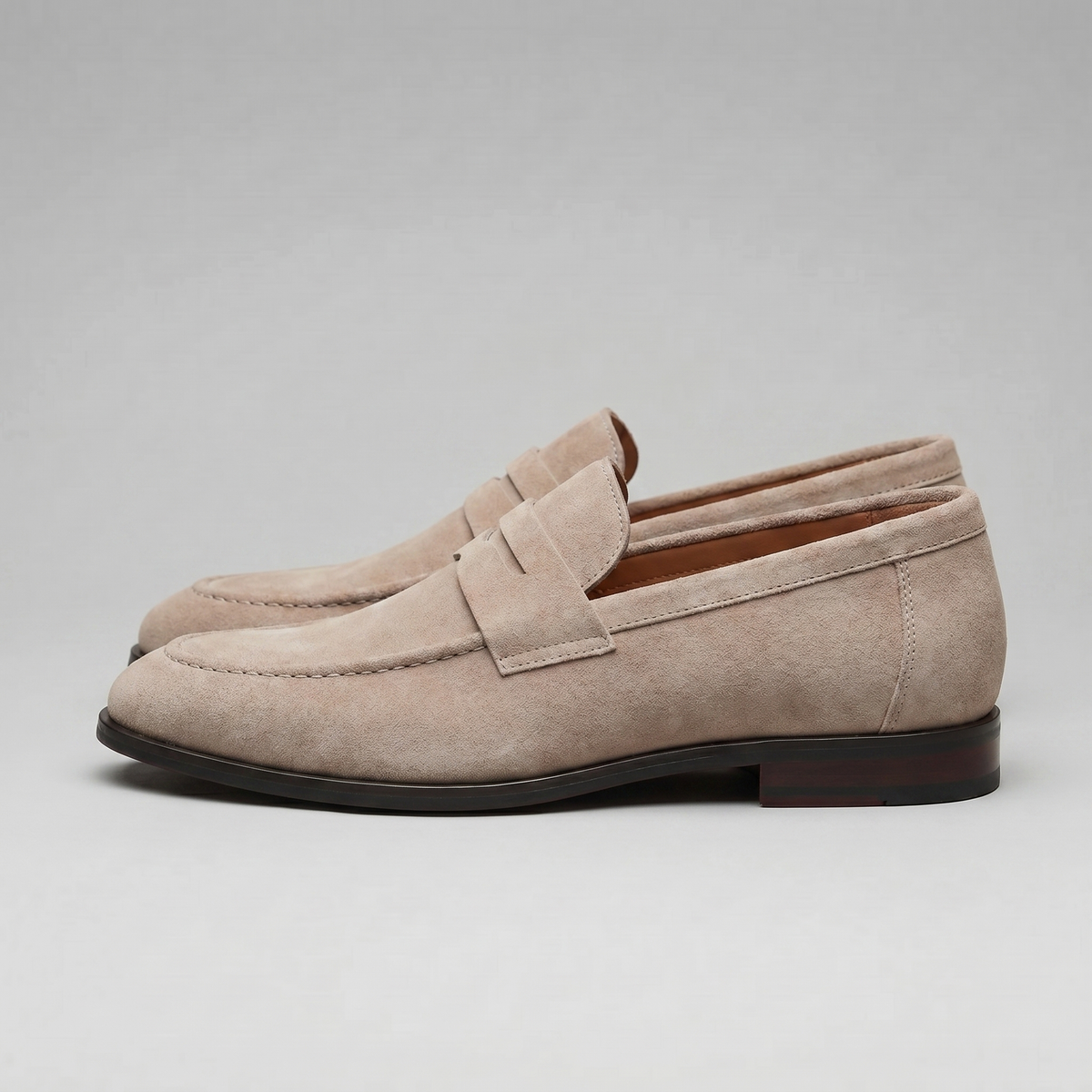 Men's Stacked Suede Penny Loafers