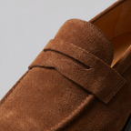 Men's Stacked Suede Penny Loafers