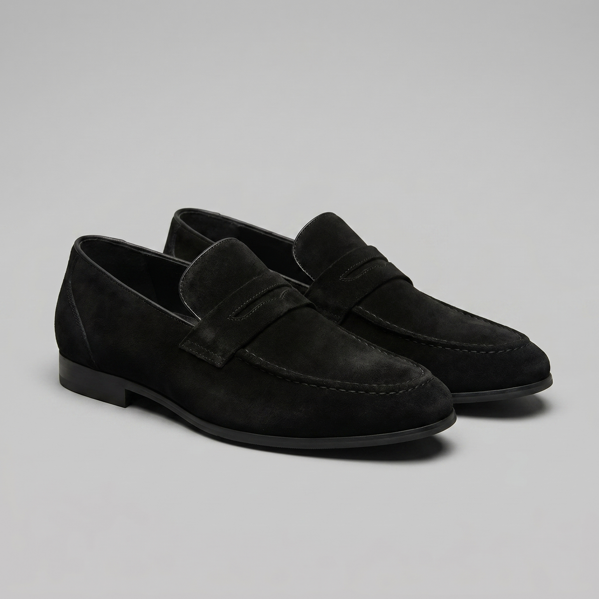 Men's Stacked Suede Penny Loafers