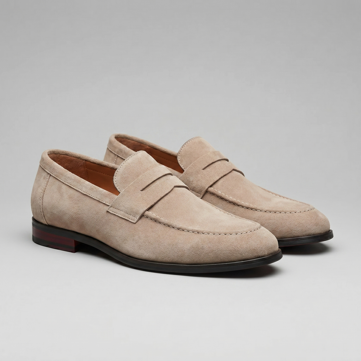 Men's Stacked Suede Penny Loafers