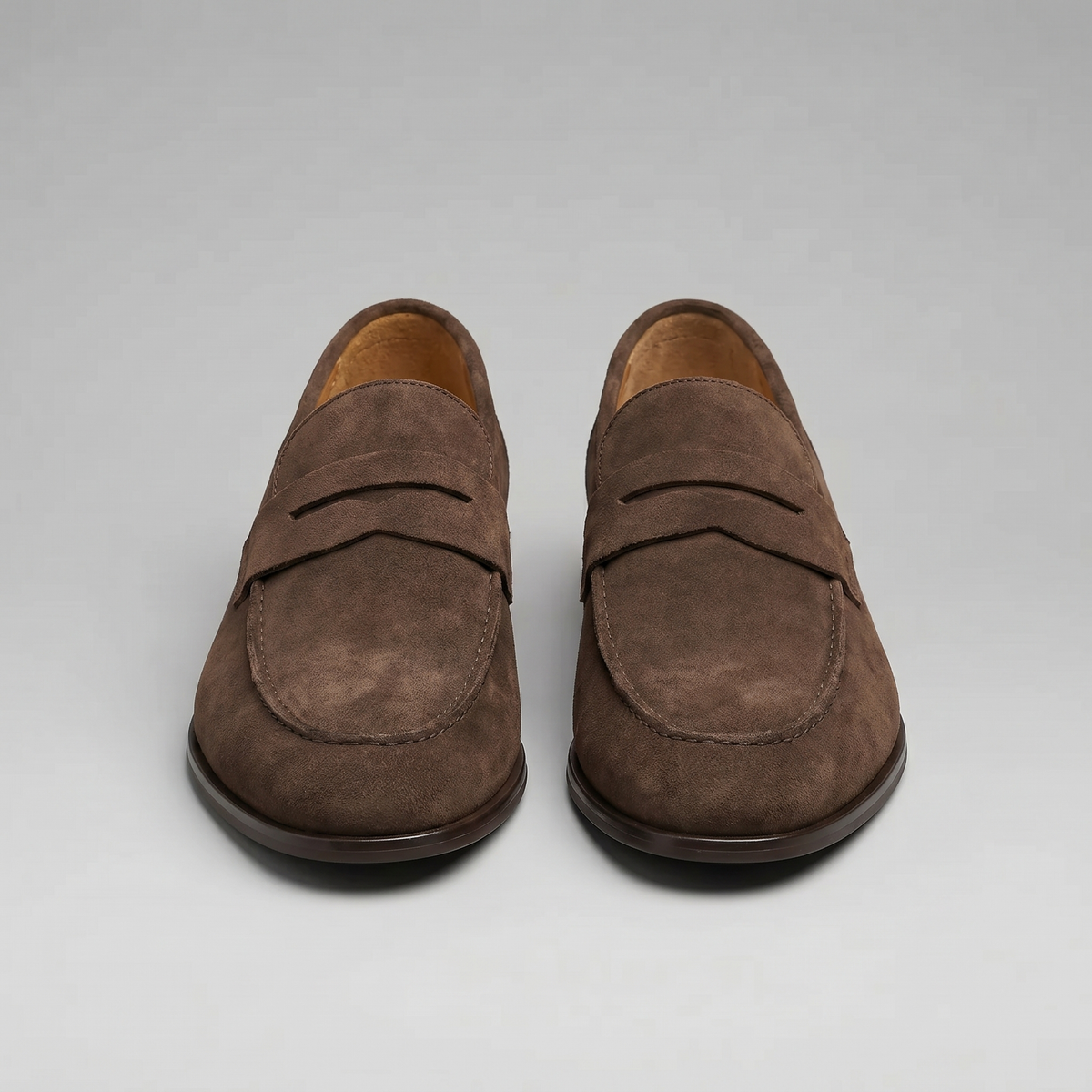 Men's Stacked Suede Penny Loafers
