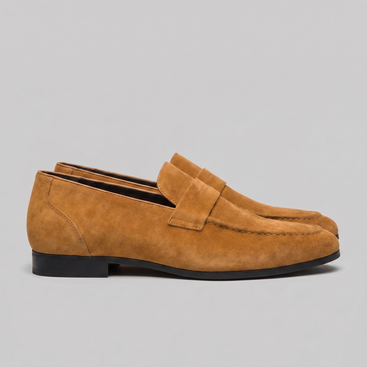 Men's Stacked Suede Penny Loafers