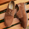 Men's Suede Plain Toe Derby Shoes