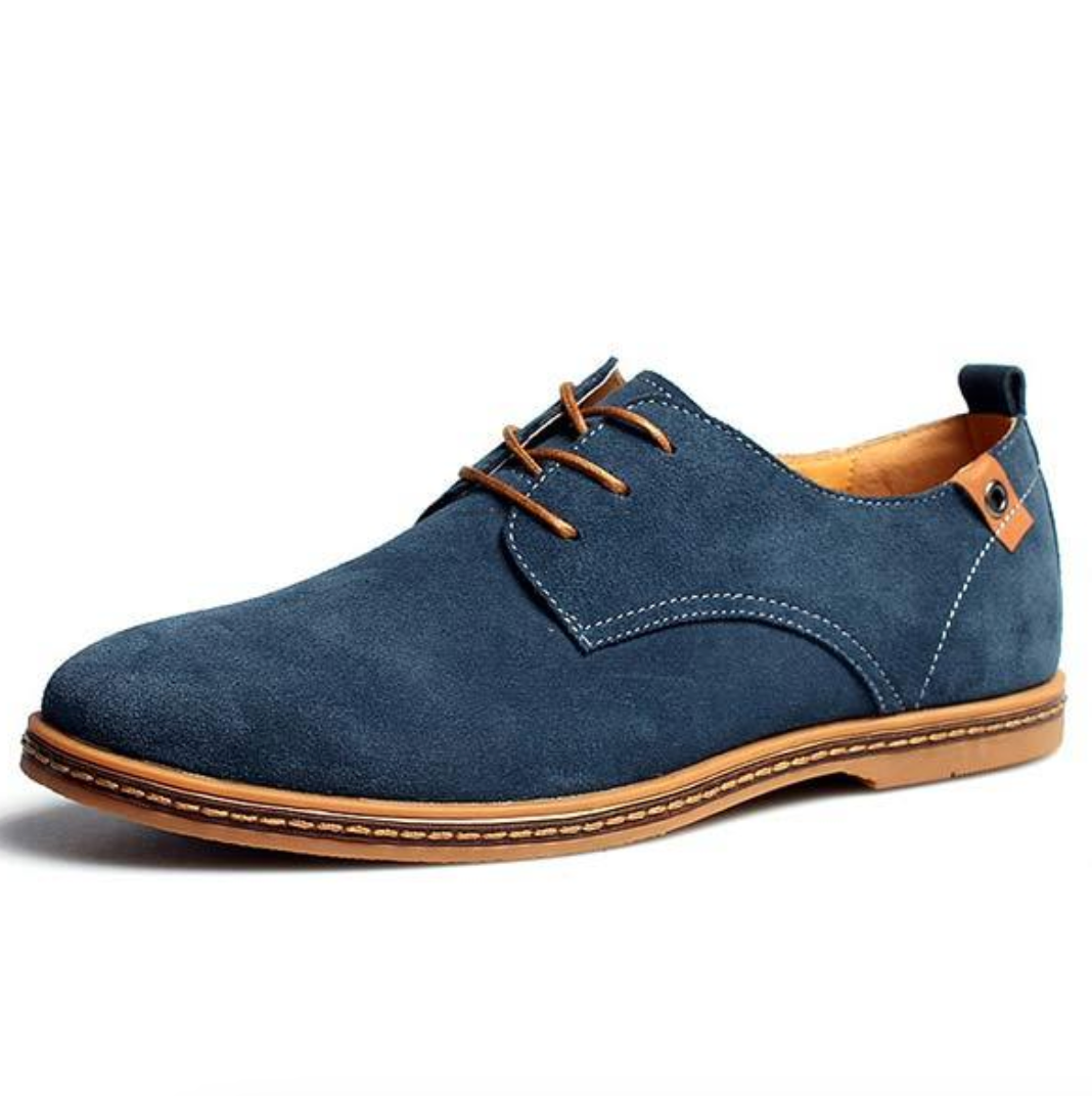 Men's Suede Plain Toe Derby Shoes