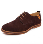 Men's Suede Plain Toe Derby Shoes