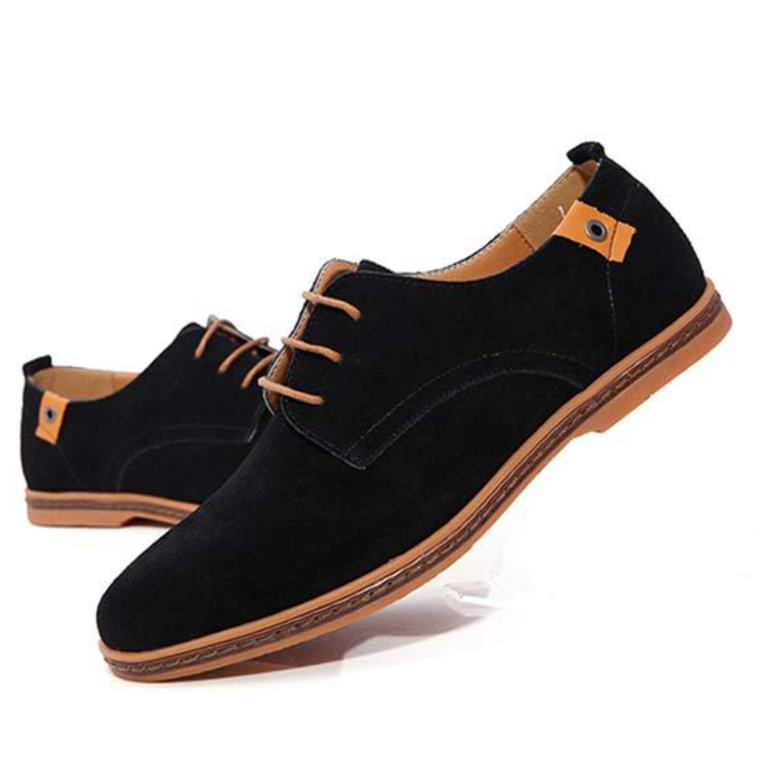 Men's Suede Plain Toe Derby Shoes