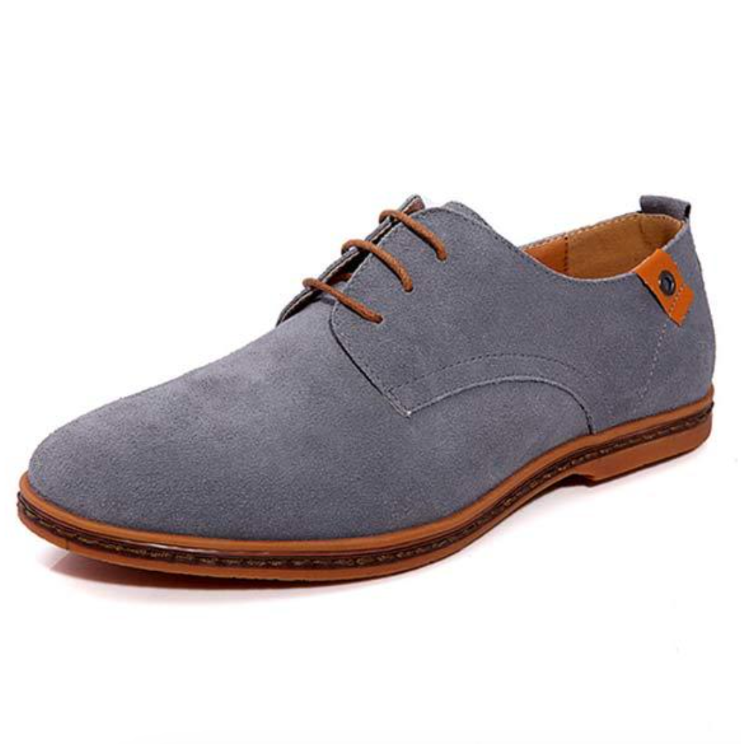 Men's Suede Plain Toe Derby Shoes