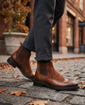 Men's Suede Wingtip Chelsea Boots