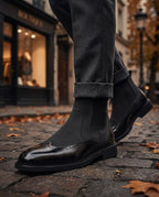 Men's Suede Wingtip Chelsea Boots
