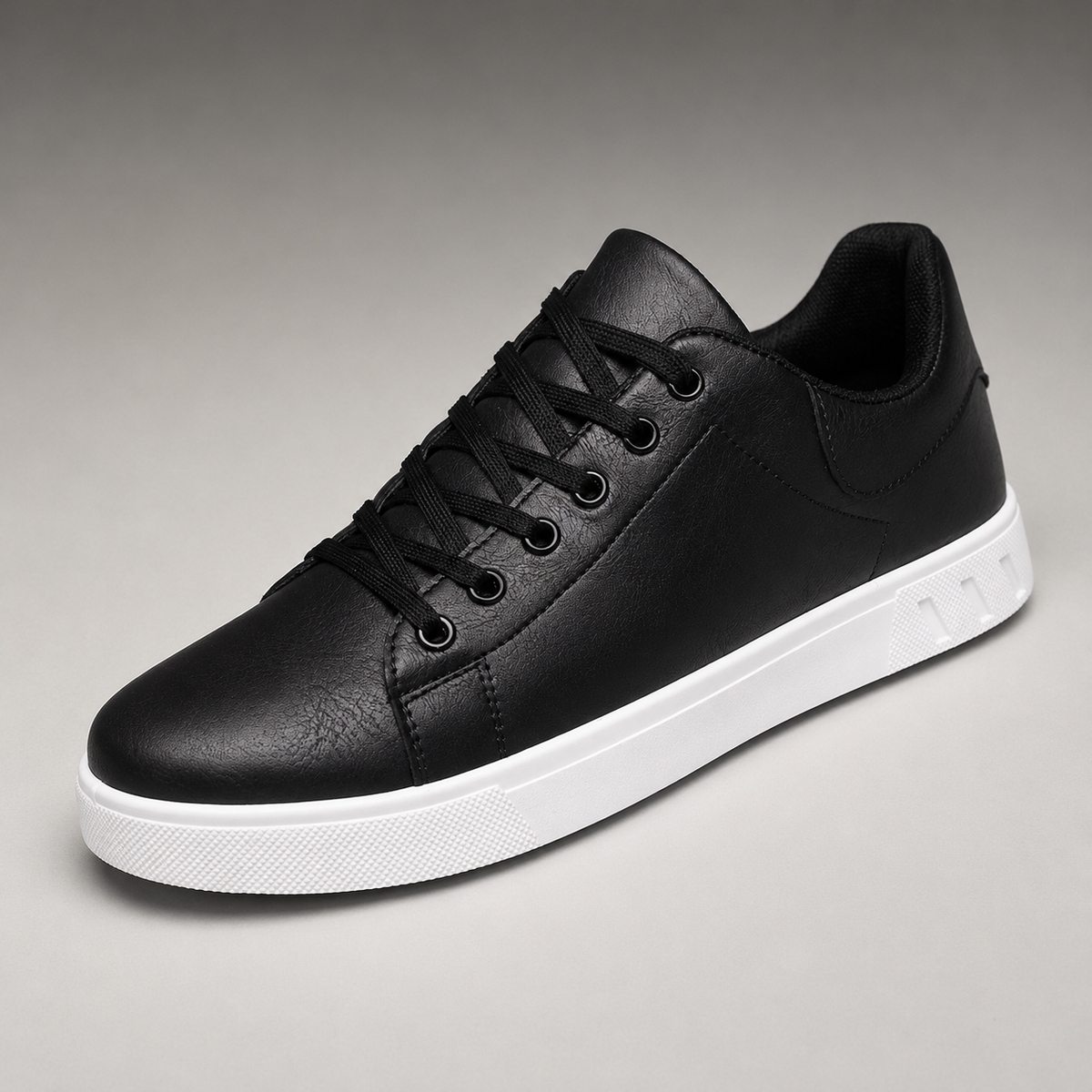 Men's Textured Leather-Look Sneakers