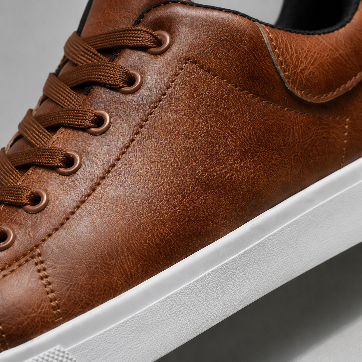 Men's Textured Leather-Look Sneakers
