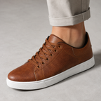 Men's Textured Leather-Look Sneakers
