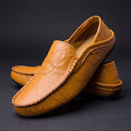 Men's Textured Leather Moccasins