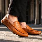 Men's Textured Leather Moccasins