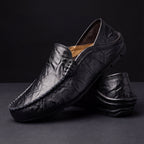 Men's Textured Leather Moccasins
