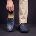 Men's Textured Leather Moccasins