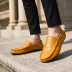 Men's Textured Leather Moccasins