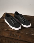 Men's Leather-Look Patterned Sneakers