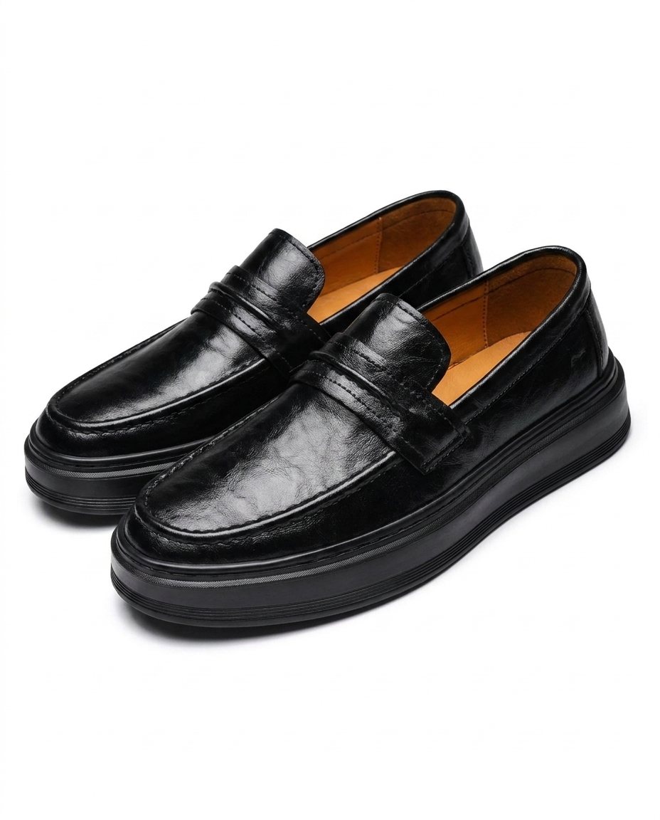 Men's Textured Platform Loafers