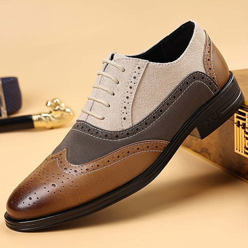 Men's Two-Tone Brogue Oxford Shoes