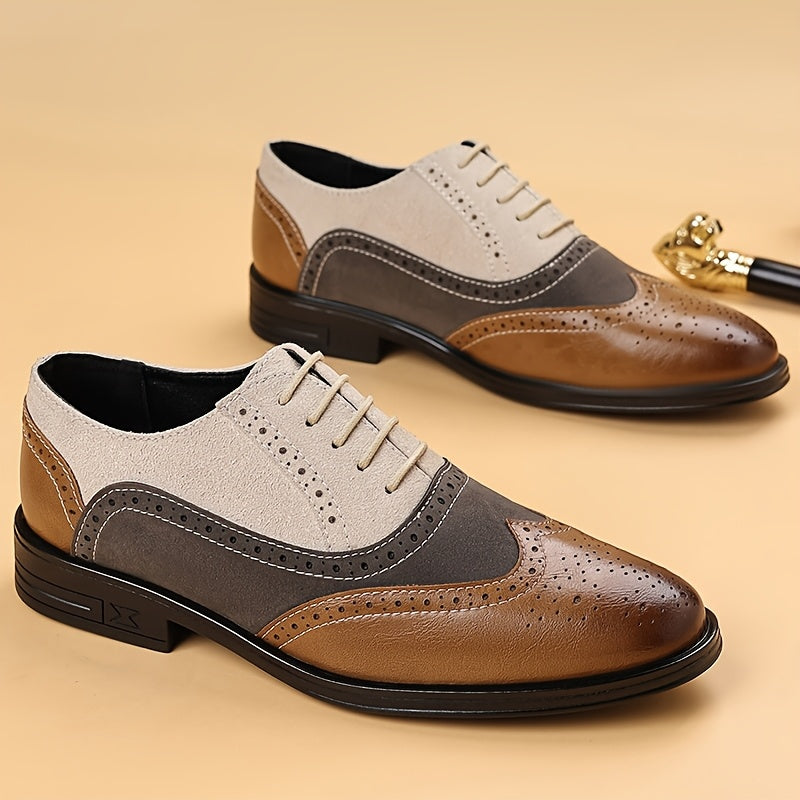 Men's Two-Tone Brogue Oxford Shoes
