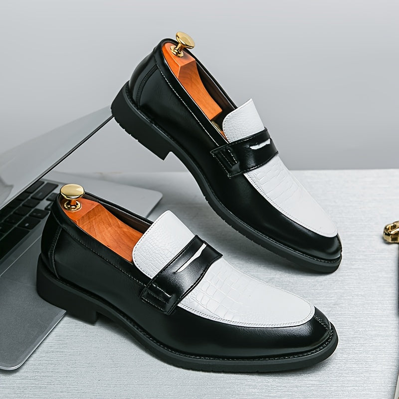 Men's Two-Tone Embossed Penny Loafers