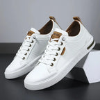 Men's Leather-Look Stitched Low Top Sneakers