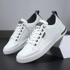 Men's Leather-Look Stitched Low Top Sneakers