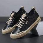 Men's Leather-Look Stitched Low Top Sneakers