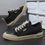 Men's Leather-Look Stitched Low Top Sneakers