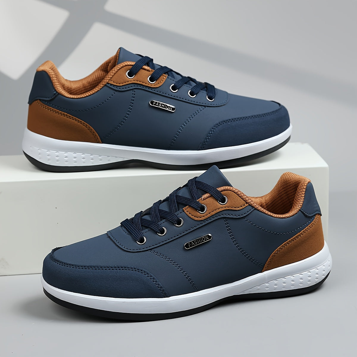Men's Two-Tone Low-Top Sneakers