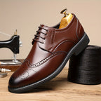 Men's Leather Wingtip Derby Shoes