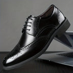 Men's Leather Wingtip Derby Shoes