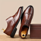 Men's Leather Wingtip Derby Shoes