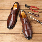 Men's Leather Wingtip Derby Shoes
