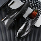 Men's Leather Wingtip Derby Shoes