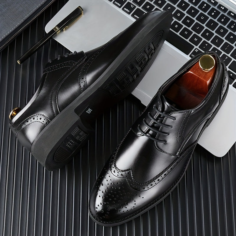 Men's Leather Wingtip Derby Shoes