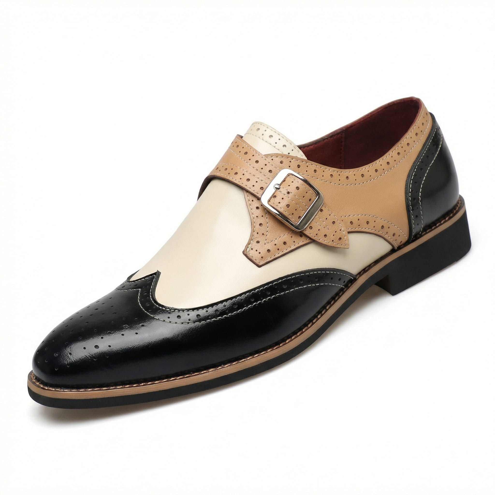 Men's Wingtip Monk Strap Shoes