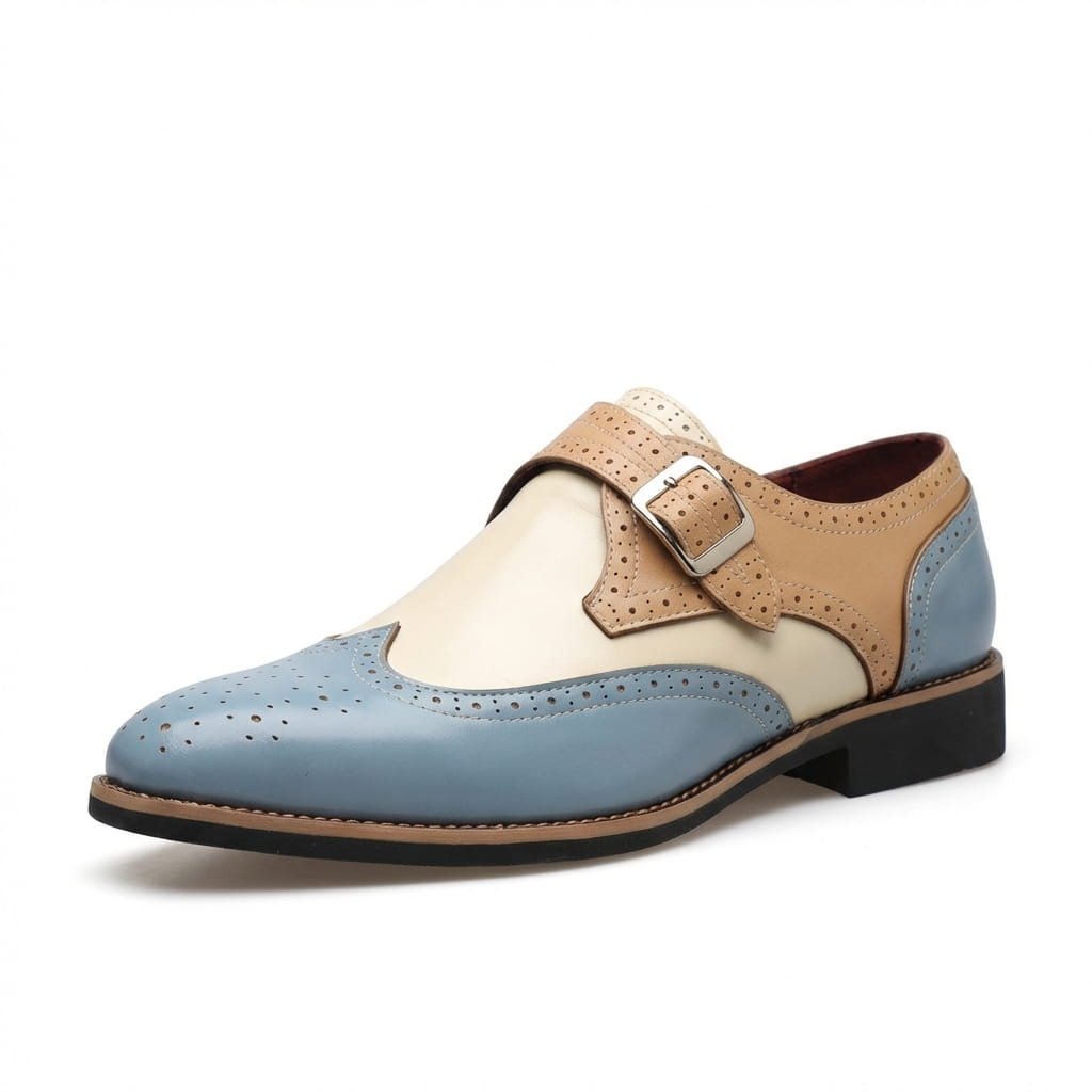 Men's Wingtip Monk Strap Shoes