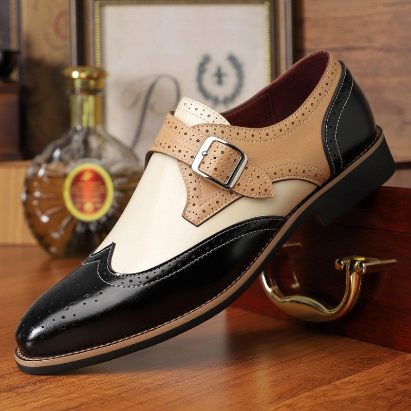 Men's Wingtip Monk Strap Shoes