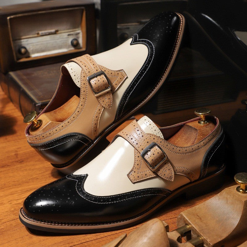 Men's Wingtip Monk Strap Shoes