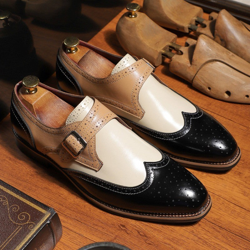 Men's Wingtip Monk Strap Shoes