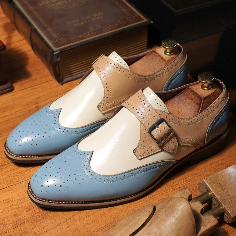 Men's Wingtip Monk Strap Shoes