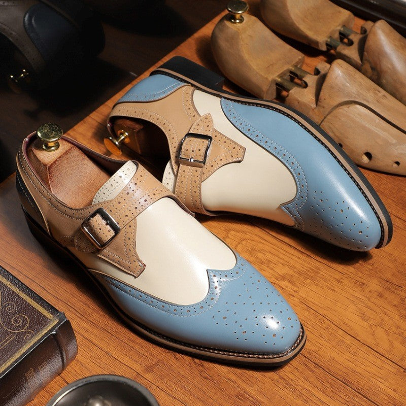 Men's Wingtip Monk Strap Shoes