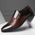 Men's Leather Zip-Up Dress Shoes