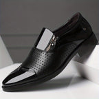 Men's Leather Zip-Up Dress Shoes