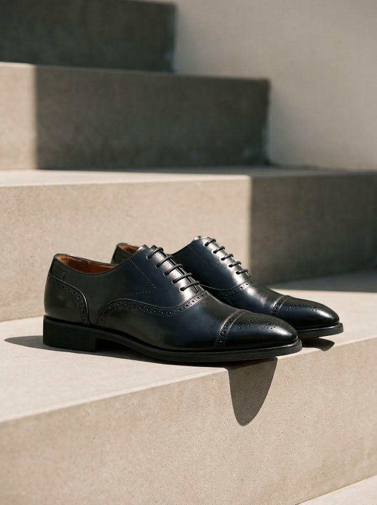 Men's Leather Perforated Oxford Shoes